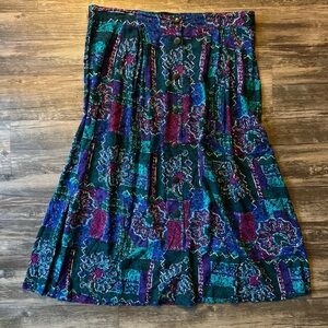 Colorful 80’s Style Patterned Cotton Skirt